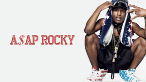 A$AP Rocky穿著愛國服裝為工作室肖像擺姿勢 — ASAP Rocky 壁紙