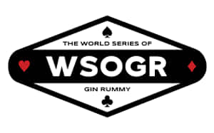 附有撲克牌花色的 World Series of Gin Rummy 標誌 — 標誌 壁紙