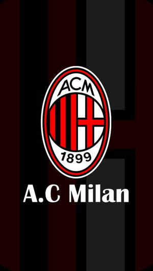紅黑條紋背景上的 A.C. Milan 足球俱樂部標誌。 — 標誌 壁紙