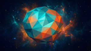 星雲中的彩色幾何球體