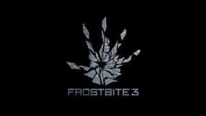 黑色背景上帶有破碎冰晶設計的 Frostbite 3 標誌 — 寒冷 壁紙