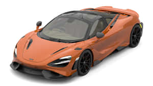 橙色McLaren Senna跑車，帶有黑色輪圈和透明車頂，在白色背景上。 — 超跑 壁紙