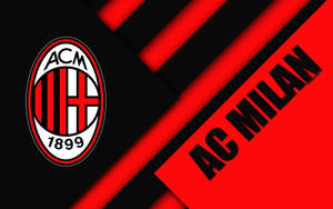 AC Milan 足球俱樂部標誌，紅黑斜紋搭配粗體文字。