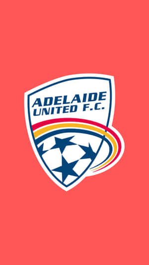 珊瑚色背景上的 Adelaide United F.C. 足球隊標誌 — 阿德雷德 壁紙