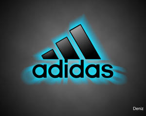 深灰色背景上帶有發光藍色光環的 Adidas 標誌 — 愛迪達 GIF 壁紙
