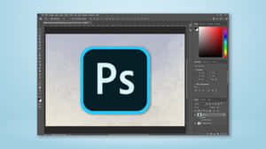 Adobe Photoshop 軟體介面，畫布上有 Ps 標誌 — 背景 壁紙