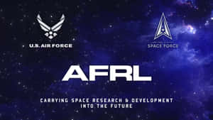 AFRL 標誌帶有美國空軍和太空軍徽章，置於星空太空背景上。 — 空軍 壁紙