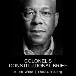 Allen West 的肖像，附有文字 Colonel's Constitutional Brief — 插畫 壁紙