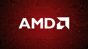 AMD標誌於紅色電路板上