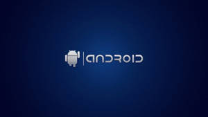 藍色漸層背景上的 Android 標誌 — 藍色美學電腦 壁紙