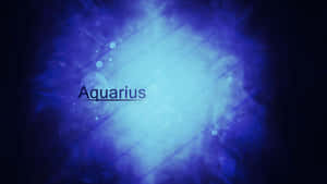 帶有發光球體和居中「Aquarius」字樣的宇宙藍色背景。 — 水瓶座 壁紙