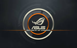 ASUS Republic of Gamers 標誌，在深色背景上帶有橙色和銀色的圓形設計。 — ASUS 壁紙