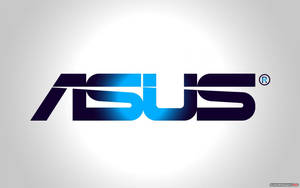 灰色背景上帶有藍色和黑色漸變的 ASUS 品牌標誌 — 海軍藍 壁紙