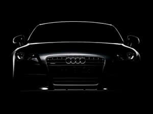 Audi 汽車正面視圖，黑色背景上帶有發光線條 — 奧迪 GIF 壁紙