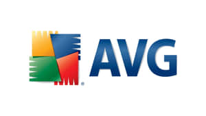 AVG 標誌，以色彩繽紛的幾何形狀和白色背景上的藍色文字為特色。 — 乾淨 壁紙