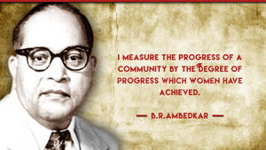 B.R. Ambedkar 的肖像，關於社區進步的引文。 — 蘭比爾·卡普爾 壁紙