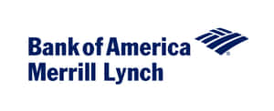 Bank of America Merrill Lynch 企業標誌，帶有藍色文字和波浪符號。 — 美國銀行 壁紙