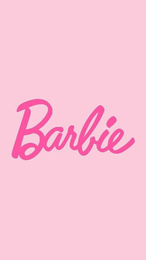 柔和粉紅色背景上的粉紅色 Barbie 標誌。 — 粉嫩粉彩美學 壁紙