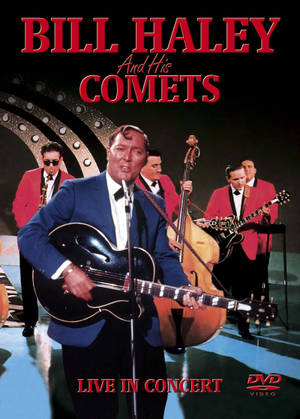 Bill Haley and His Comets 穿著紅色外套和藍色西裝現場表演音樂會。 — 復古 壁紙