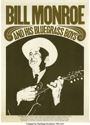 Bill Monroe 和他的 Bluegrass Boys 1966 年 7 月的音樂會海報。 — OnePlus Pad 3 壁紙