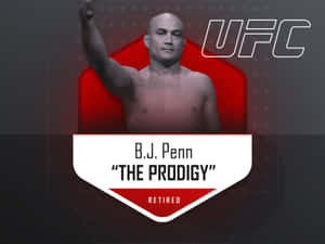 B.J. Penn The Prodigy 退休UFC拳手在紅黑圖形設計中舉起拳頭。 — 終極格鬥冠軍賽 壁紙
