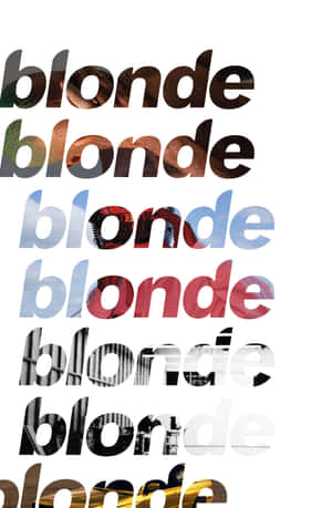 垂直文字藝術，重複「blonde」這個字，每個都填滿不同的照片。 — Frank Ocean 動圖 壁紙