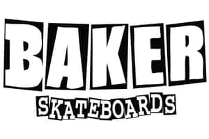 Baker Skateboards 標誌，大膽黑白方塊字 — 滑板 GIF 壁紙