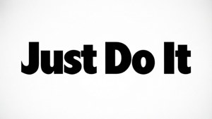 白色背景上寫著Just Do It的粗體黑色勵志文字
