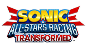 Sonic All-Stars Racing Transformed 遊戲標誌，配以大膽色彩文字和紅色星爆設計。 — 索尼克 壁紙