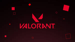 Valorant 標誌帶有紅色幾何形狀，位於深色漸變背景上