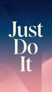 在藍色到粉紅色漸變背景上以白色文字呈現的勵志名言 Just Do It。