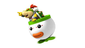 Bowser Jr. 從微笑的蛋角色中指著 — 超級瑪利歐 壁紙