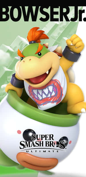 Bowser Jr. 在他的外殼車上，來自 Super Smash Bros. Ultimate — Pixel 4 壁紙