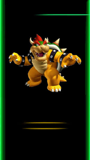 Bowser the Koopa King 在綠色能量場中，黑色背景 — 超級瑪利歐 壁紙