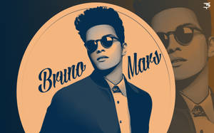 Bruno Mars 戴著太陽眼鏡和西裝的風格化插圖。 — 火星人布魯諾 壁紙