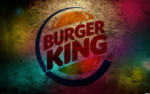 Burger King 標誌在彩色 grunge 背景上，帶有粗體紅色文字。 — 漢堡王 壁紙
