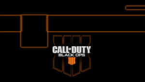 黑色背景上帶有橙色光芒的 Call of Duty Black Ops 標誌。 — 決勝時刻：黑色行動4 壁紙