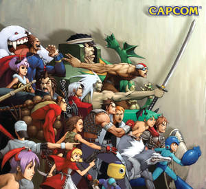 Capcom 電玩角色的動態動作姿勢。 — 卡普空 壁紙