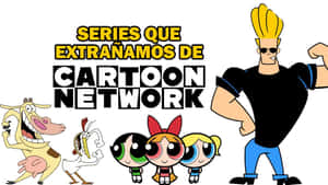 包括飛天小女警和強尼·布拉沃在內的 Cartoon Network 角色出現在宣傳圖形中。 — 卡通頻道 壁紙