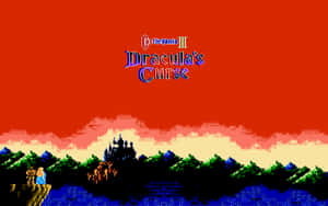 Castlevania III Dracula's Curse 標題畫面，以像素藝術風格呈現城堡和角色。