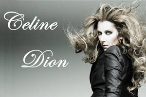 Celine Dion 身穿黑色外套，頭髮隨風飄揚，眼神凌厲。 — 席琳·狄翁 壁紙
