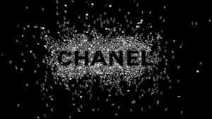 由墜落鑽石形成的 Chanel 標誌，黑色背景 — Off white 標誌 壁紙