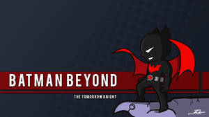 Batman Beyond the Tomorrow Knight 以 Q 版風格棲息在窗台上。 — 未來蝙蝠俠 GIF 壁紙
