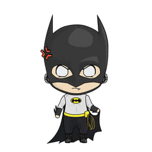 身穿全套服裝（包括披風和腰帶）的 Chibi Batman。 — 推特 壁紙