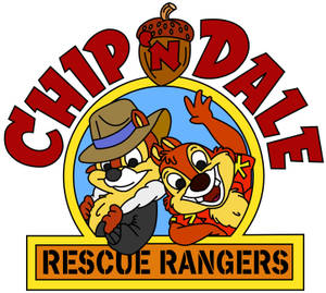 Chip 和 Dale Rescue Rangers 標誌，帶有橡子標誌和粗體文字。 — 紐約遊騎兵 壁紙