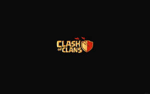 黑色背景上帶有盾牌和箭頭的 Clash of Clans 遊戲標誌 — 酷炫遊戲 壁紙