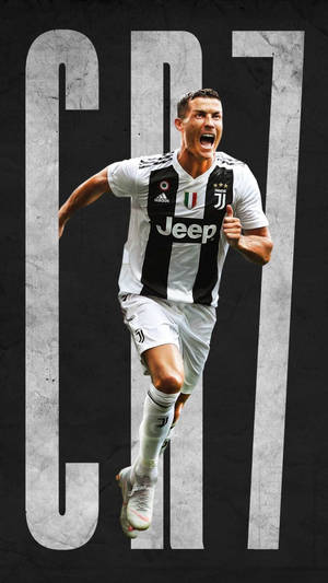 Cristiano Ronaldo 身穿尤文圖斯球衣，背後有「CR7」文字慶祝。 — 克里斯蒂亞諾·羅納度 壁紙