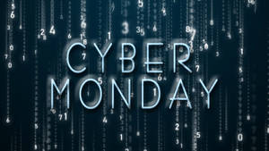 深色背景上帶有墜落數字的 Cyber Monday 文字