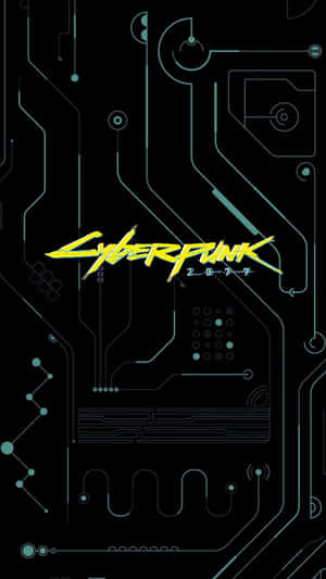 發光電路板背景上的 Cyberpunk 2077 標誌 — 電玩遊戲 GIF 壁紙