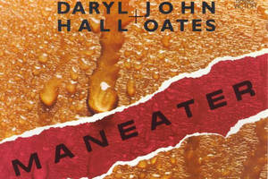 Daryl Hall and John Oates 的《Maneater》專輯封面，採用橙色和紅色撕紙設計。 — 70年代動圖 壁紙
